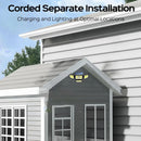 Luminária Solar Externa 283 LEDs com Sensor de Movimento, Controle Remoto e 3 Modos de Iluminação