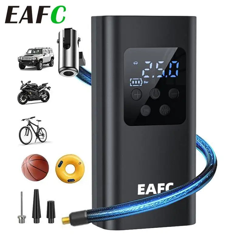 Bomba de Ar Elétrica Portátil para Pneus Recarregável