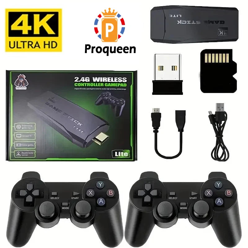 Game box - Controle de Videogame Sem Fio 4K – +10.000 Jogos (Kit com 2 Controles)